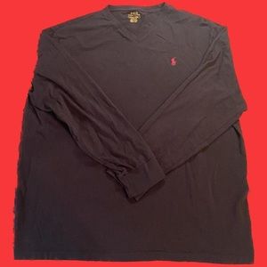 Black Polo Ralph Lauren V-Neck Long Sleeve in Men’s XL